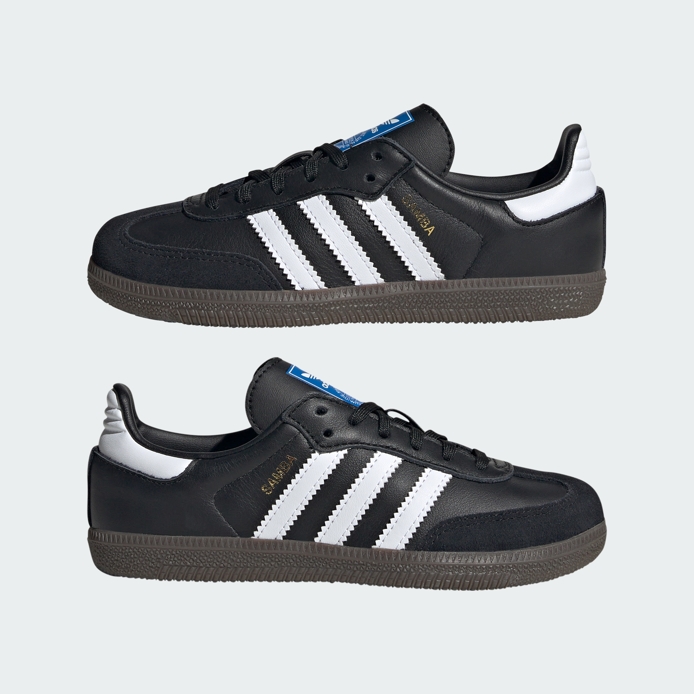 adidas Samba OG Shoes Kids - Core Black / Cloud White / Gum - View 8