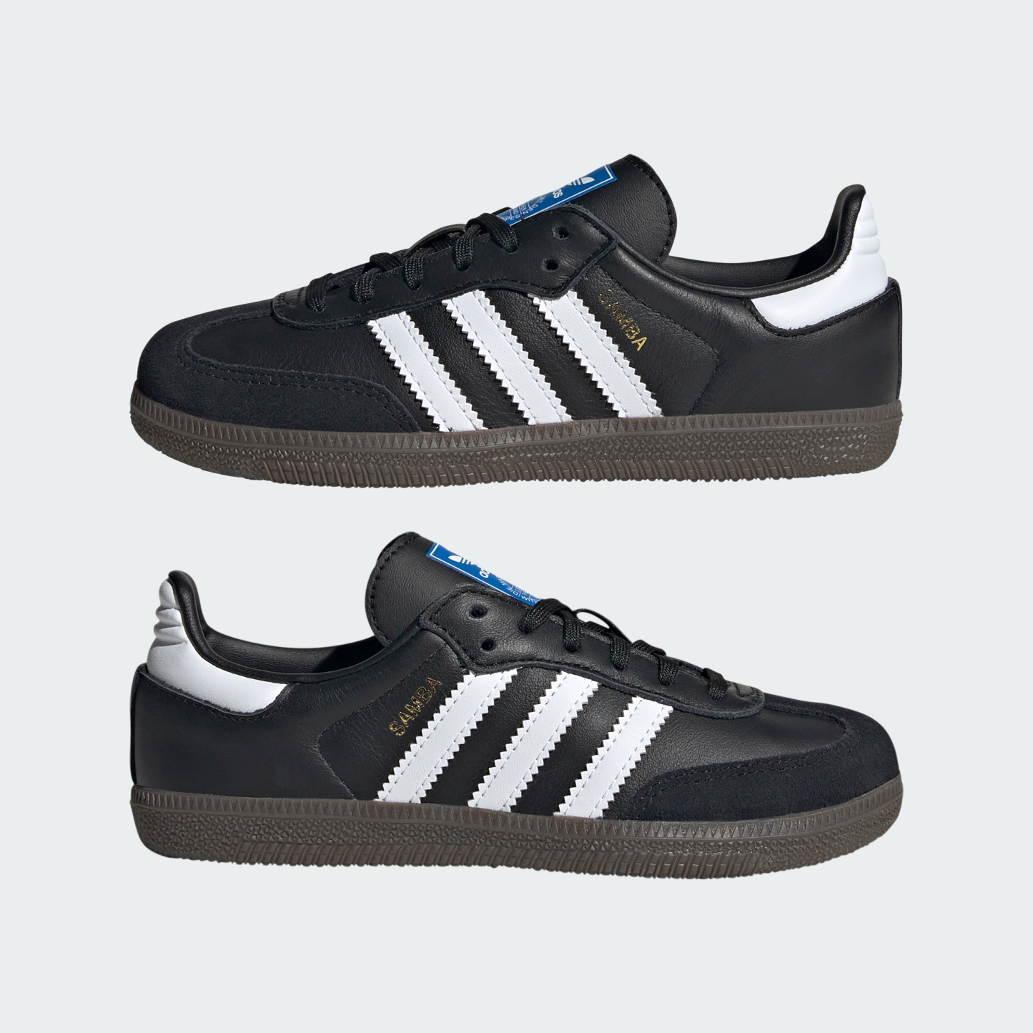adidas Samba OG Shoes Kids - Core Black / Cloud White / Gum - View 8