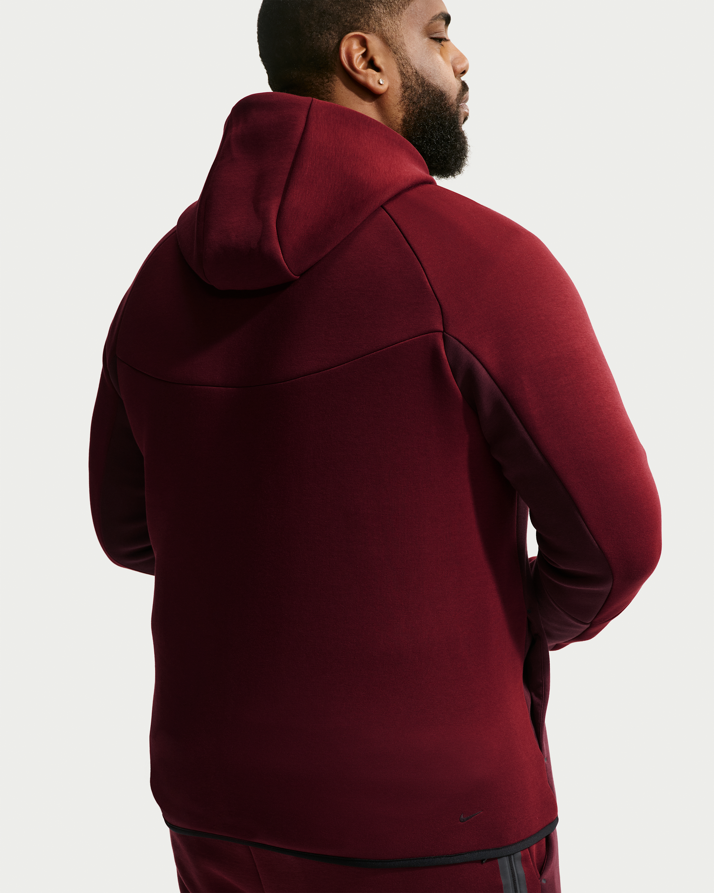 Nike Tech Men's Fleece Windrunner Full-Zip Jacket - Dark Team Red/Burgundy Crush/Black - View 7