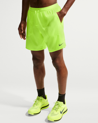 Nike Stride Men's Dri-FIT 18cm (approx.) Briefs-Lined Running Shorts - Volt Ice - View 2