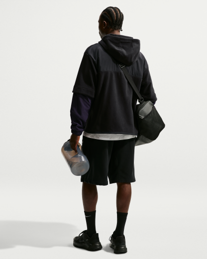 Nike Men's Therma-FIT Full-Zip Fleece Hoodie - Black/Purple Dynasty/Black - View 5