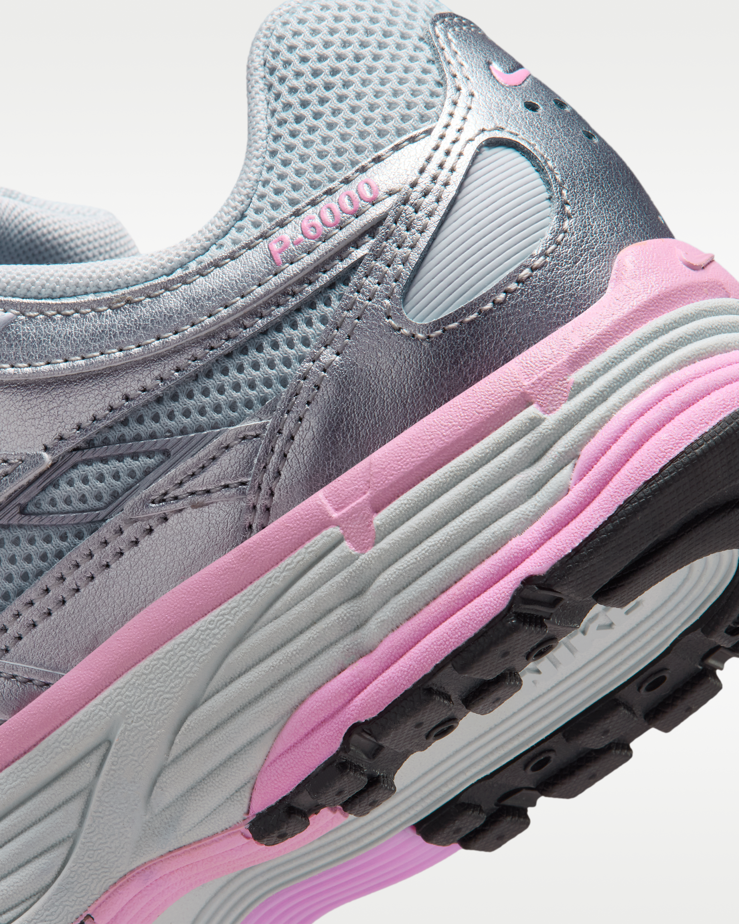Nike P-6000 Women's Shoes - Pure Platinum/Metallic Silver/Black/Pink Rise - View 8