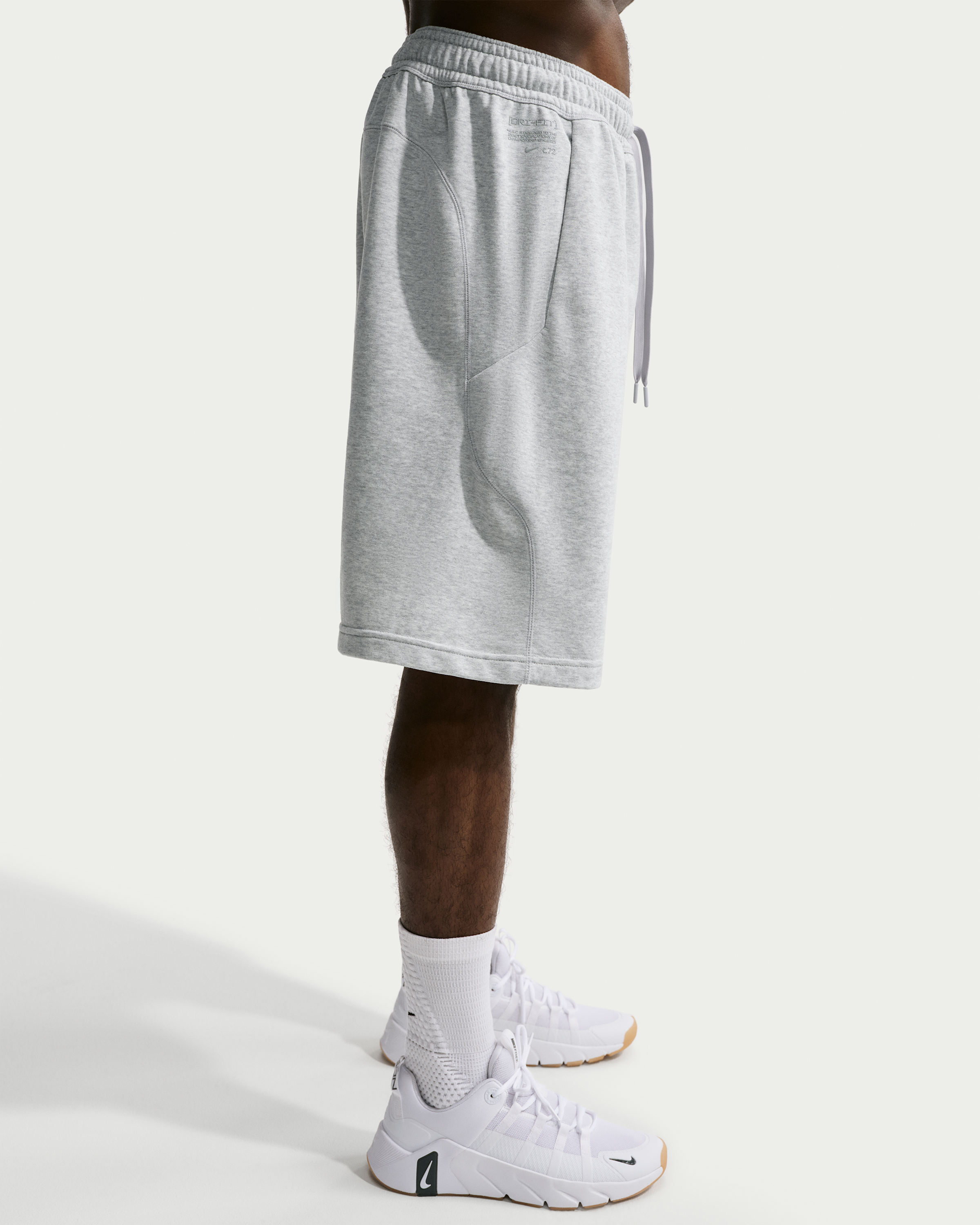 Nike N.A.C. Men's Dri-FIT Fleece Training Shorts - Light Smoke Grey/Heather/Light Smoke Grey - View 3