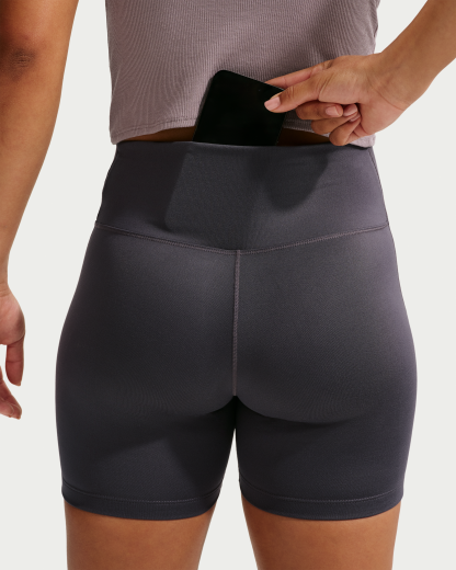 Nike One Women's High-Waisted 12.5cm (approx.) Biker Shorts - Gridiron/White - View 6