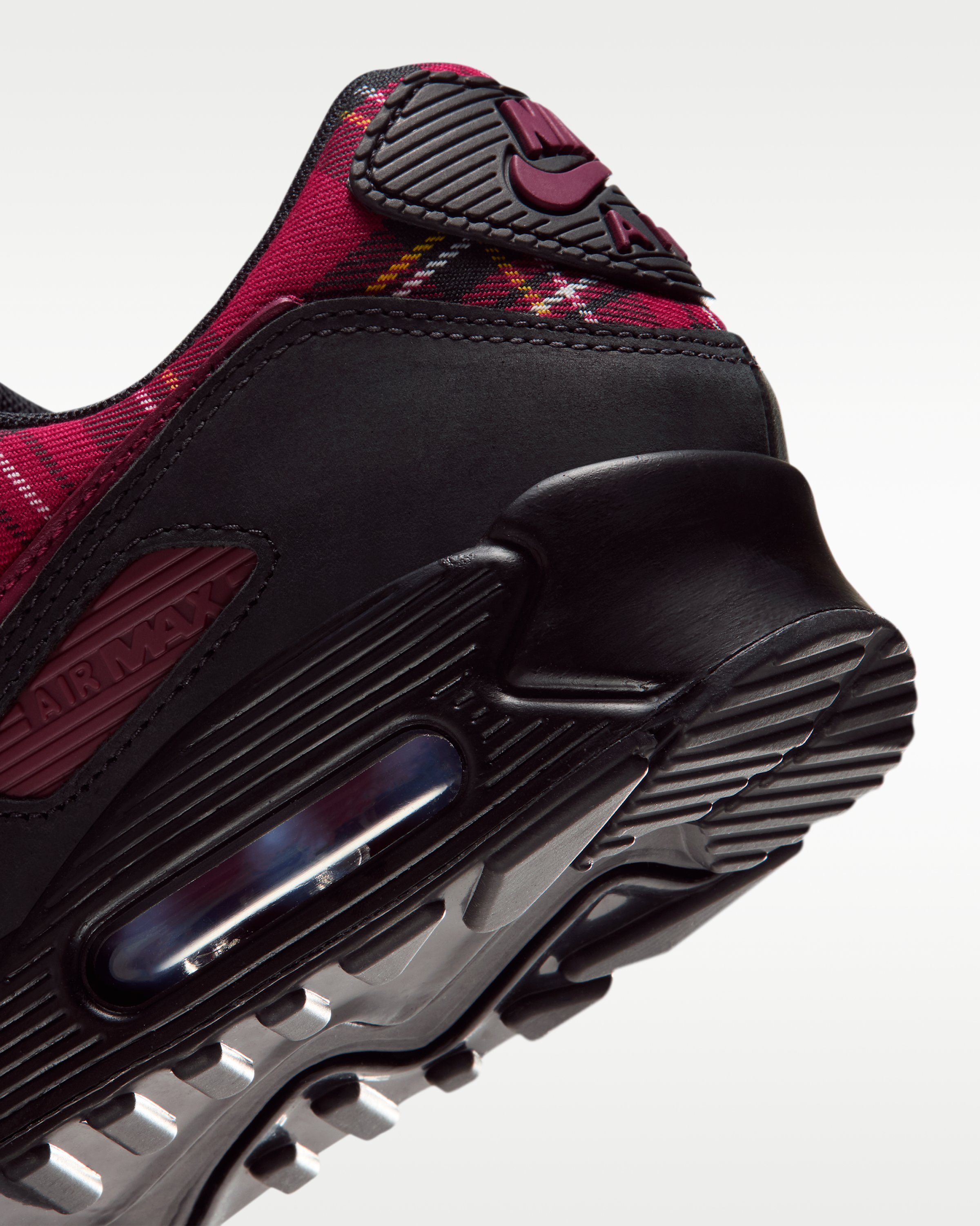Nike Air Max 90 'Check' Women's Shoes - Black/Tough Red/Yellow Ochre/Team Red - View 8