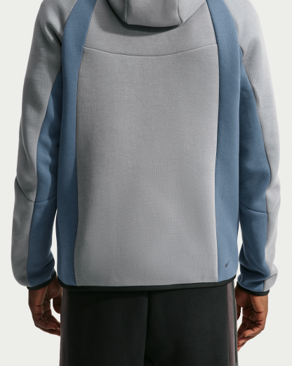 Nike Tech Men's Colour-Block Full-Zip Fleece Windrunner Jacket - Cool Grey/New Slate/Black - View 2