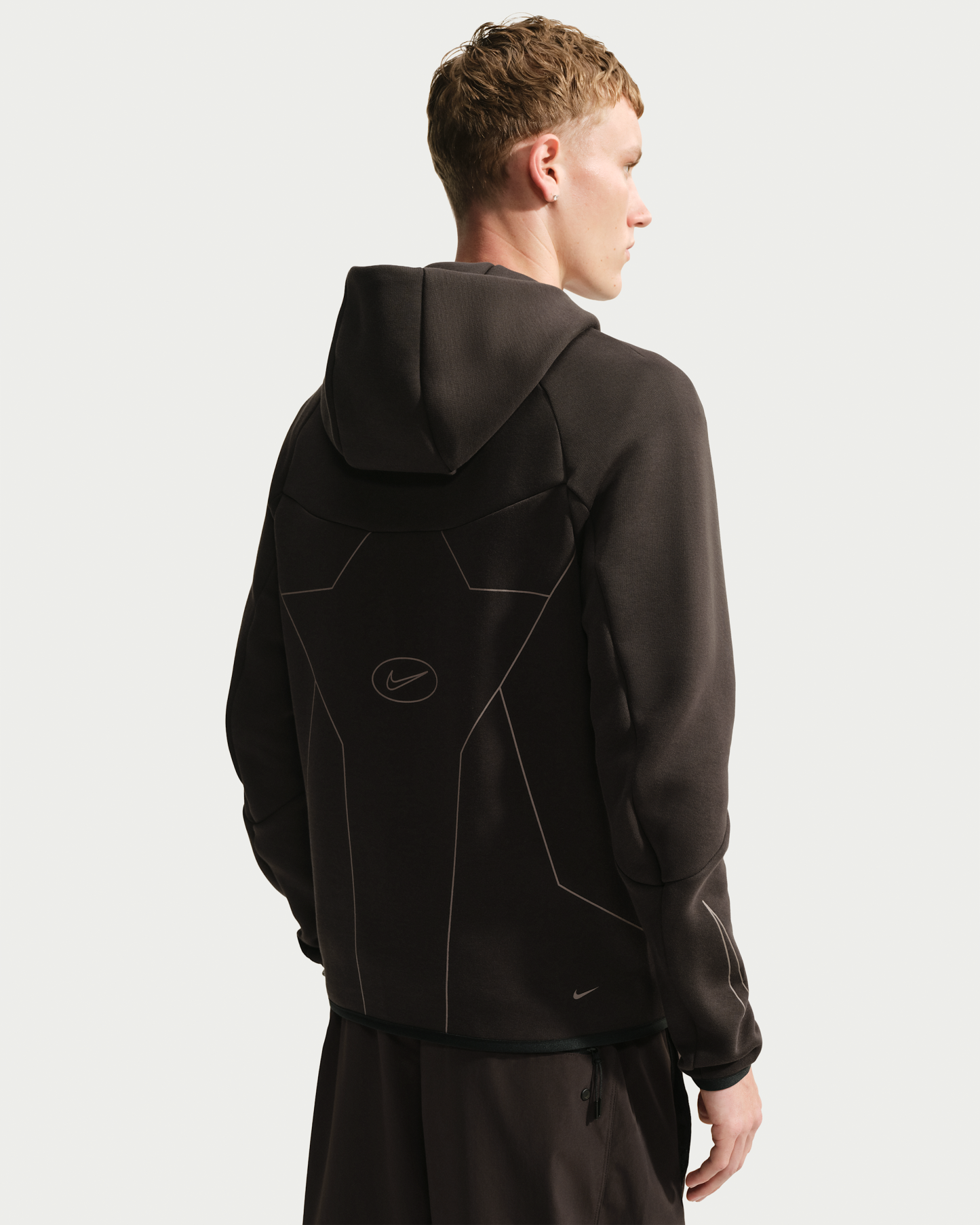 Nike Tech Men's Full-Zip Fleece Windrunner Hoodie - Shadow Brown - View 2