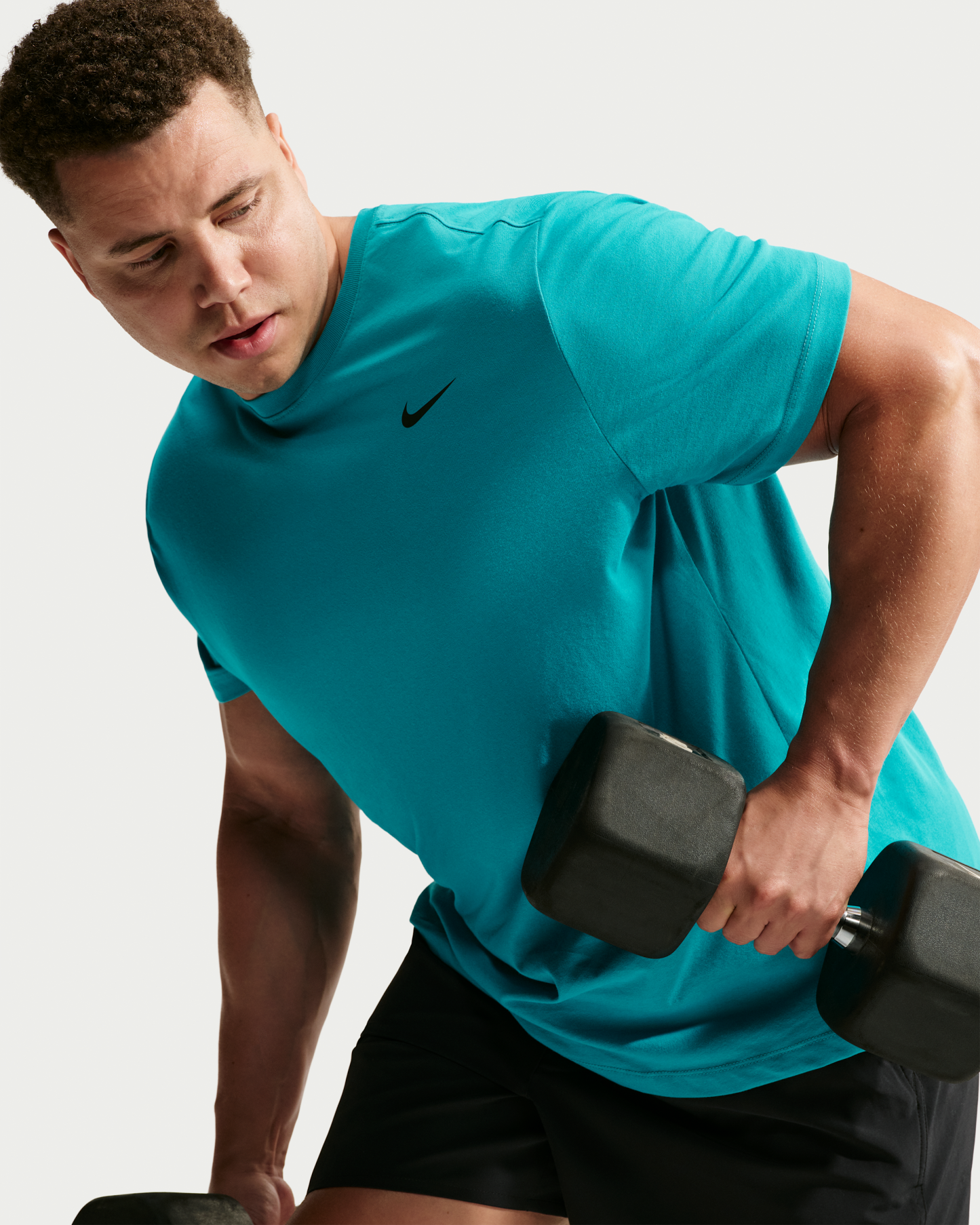 Nike Dri-FIT Men's Fitness T-Shirt - Energy/Black - View 6
