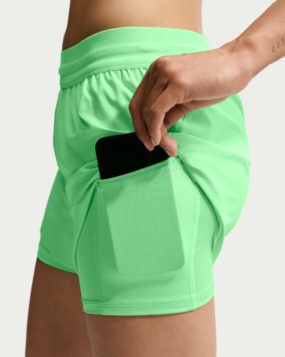 Nike Swift Women's Dri-FIT Mid-Rise 2-in-1 Running Shorts - Illusion Green/Cucumber Calm - View 6