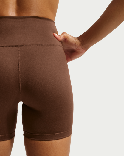 Nike One Women's High-Waisted 12.5cm (approx.) Biker Shorts - Cacao Wow/White - View 3