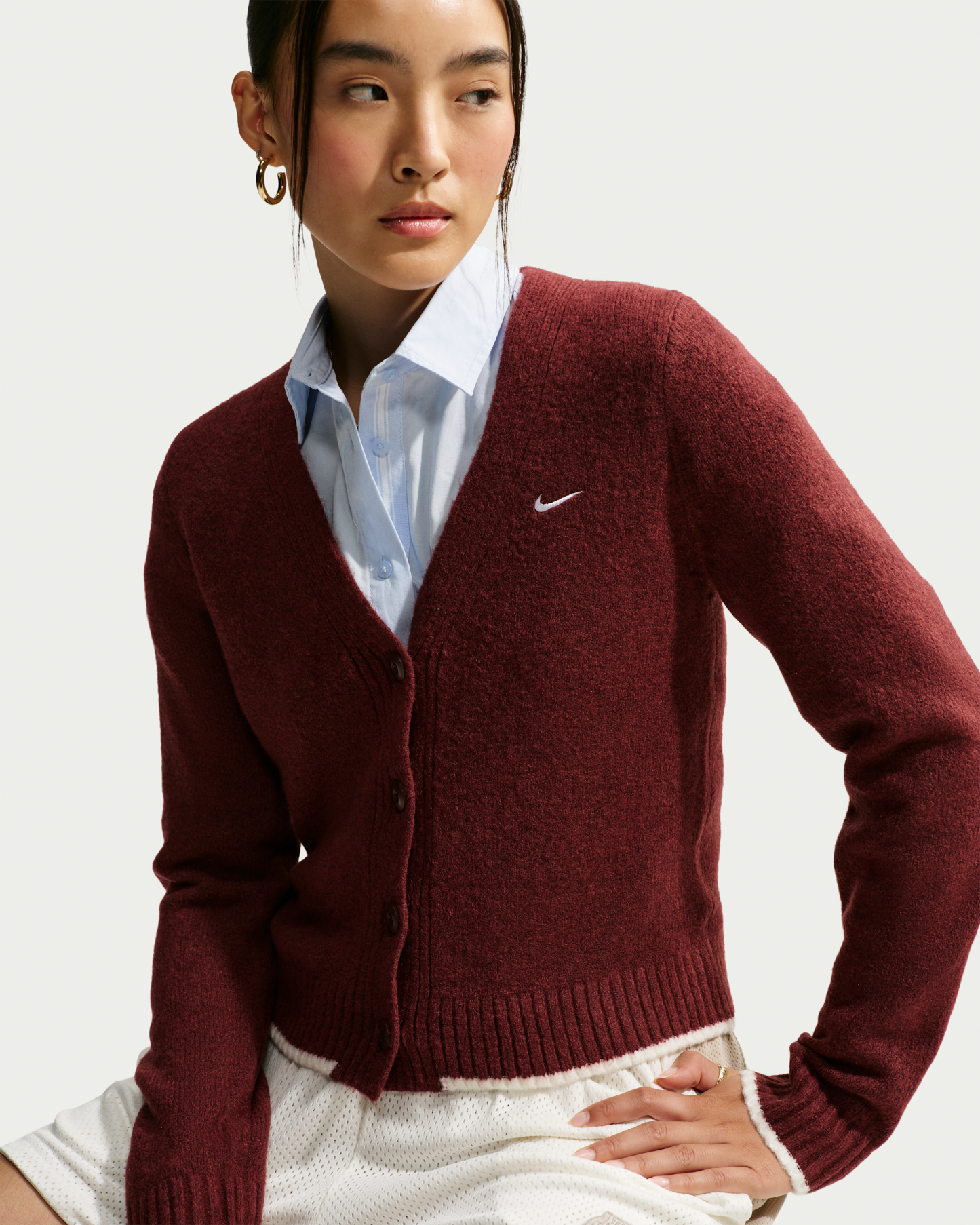Nike Sportswear Chill Knit Women's Slim Cardigan - Mystic Dates/Heather/White - View 3
