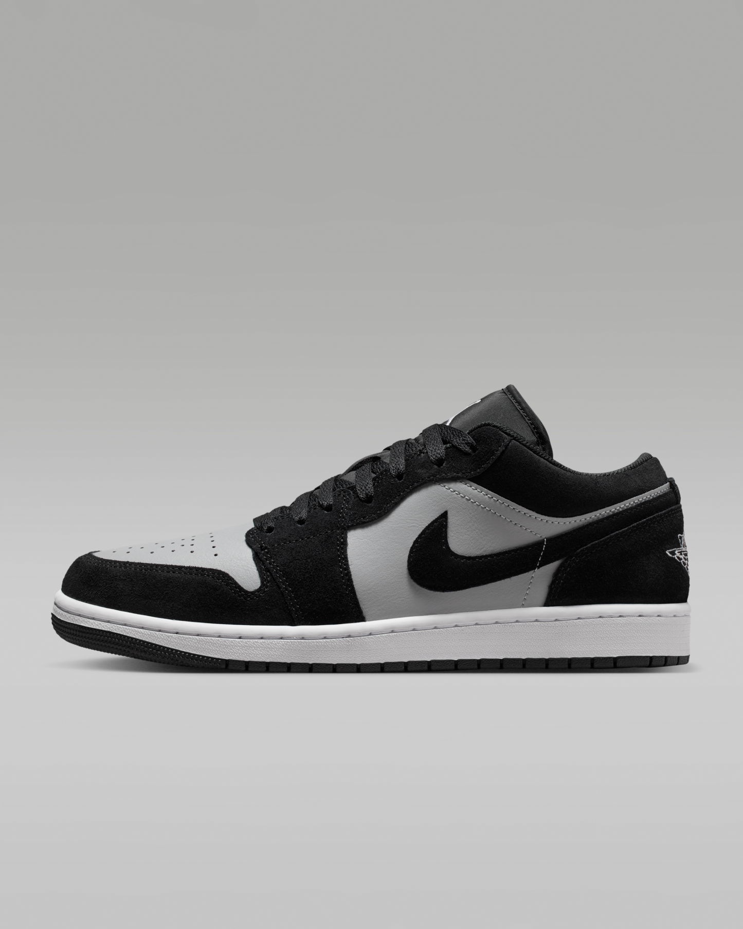Air Jordan 1 Low Men's Shoes - Black/Light Smoke Grey/White - View 1
