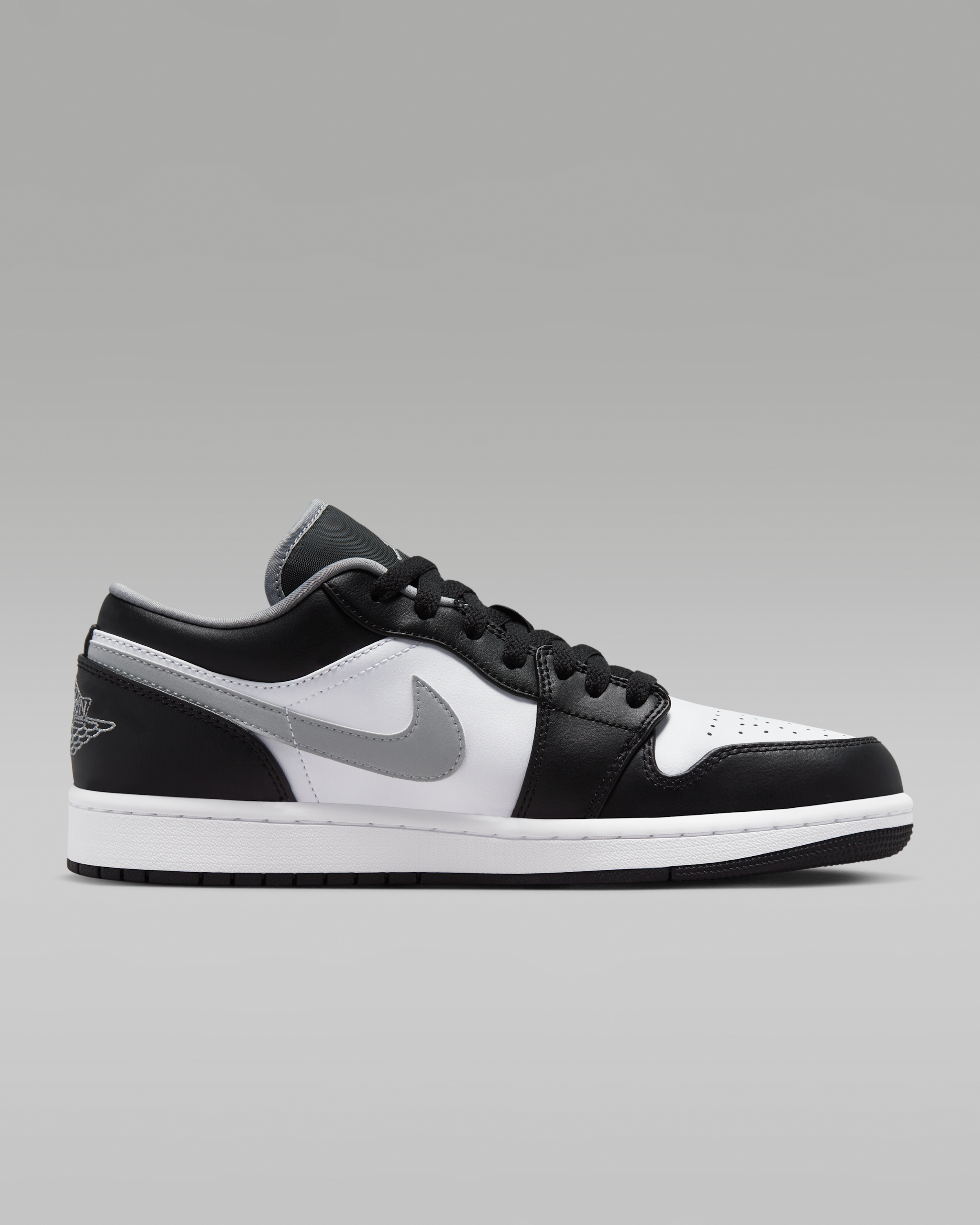 Air Jordan 1 Low Men's Shoes - Black/White/Particle Grey - View 3