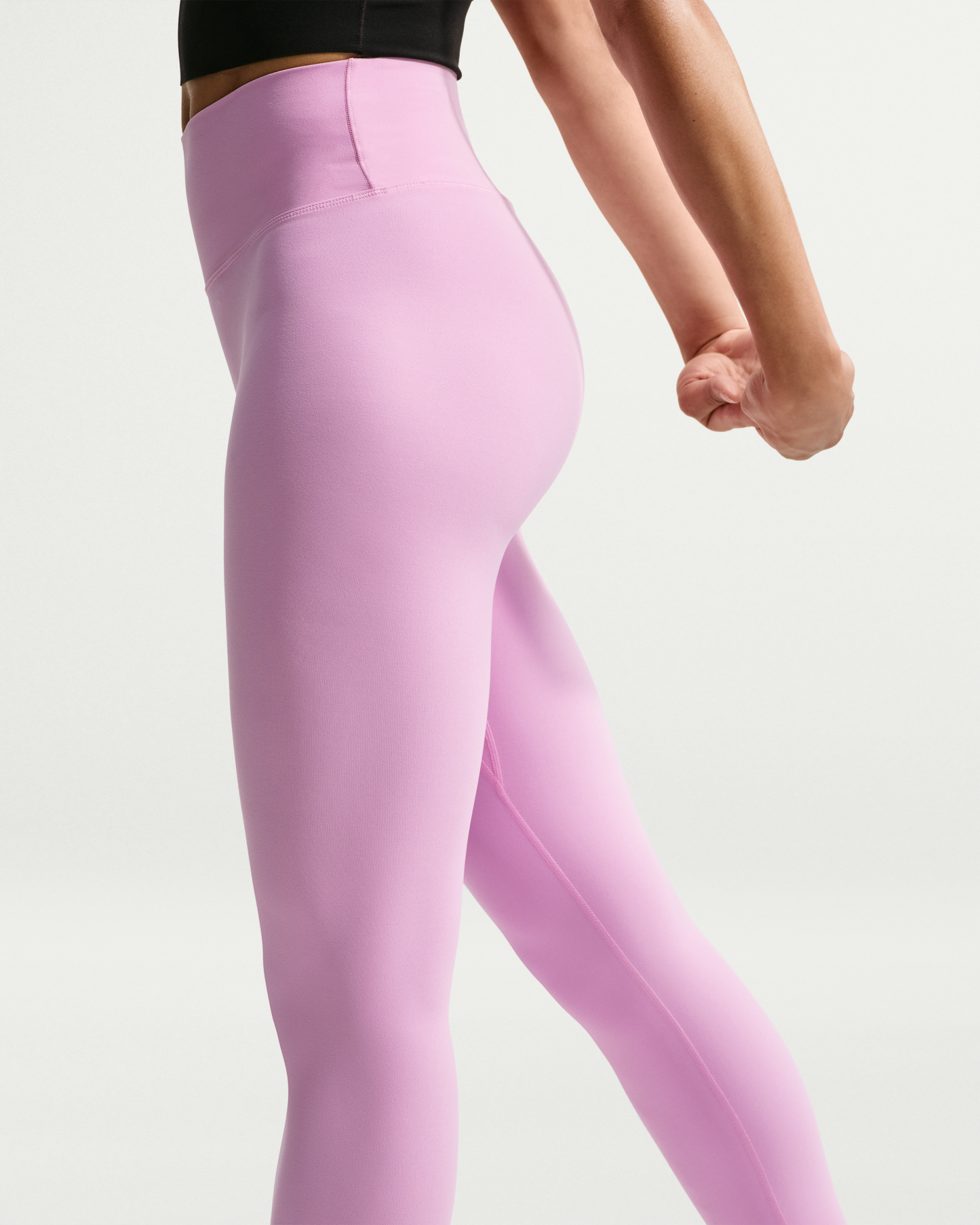 Nike Zenvy Women's High-Waisted Full-Length Leggings with No Front Seam - Pink Rise/Cool Grey - View 3