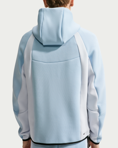 Nike Tech Men's Colour-Block Full-Zip Fleece Windrunner Jacket - Light Armoury Blue/Football Grey/Black - View 2