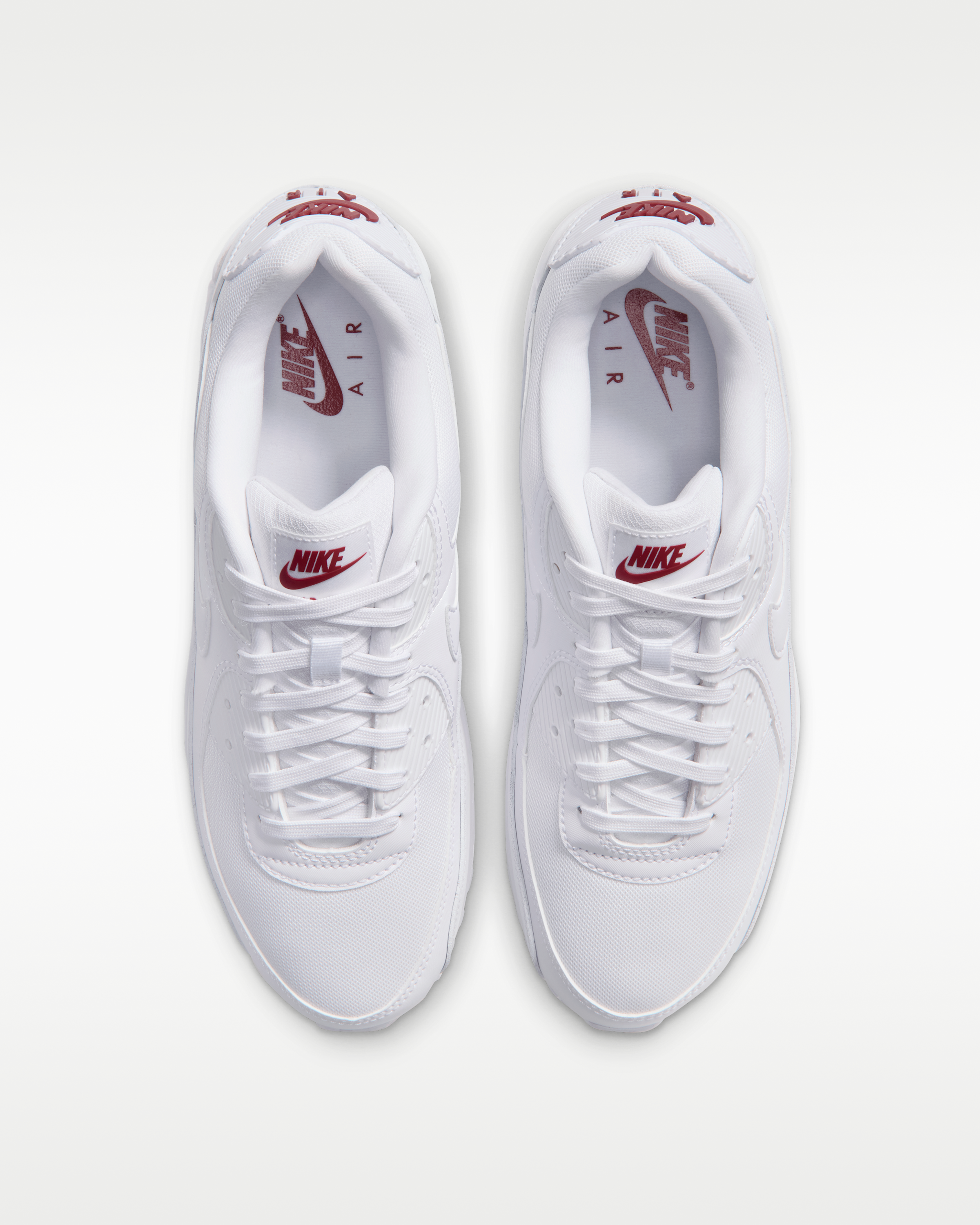 Nike Air Max 90 Men's Shoes - White/Tough Red/White - View 4