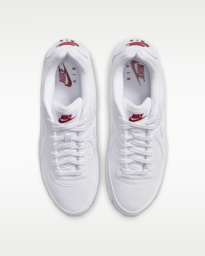 Nike Air Max 90 Men's Shoes - White/Tough Red/White - View 4