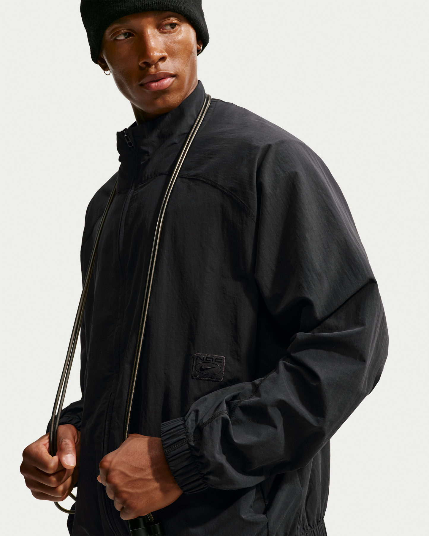 Nike Men's N.A.C. Dri-FIT Oversized Full-Zip Woven Jacket - Black/Black - View 3