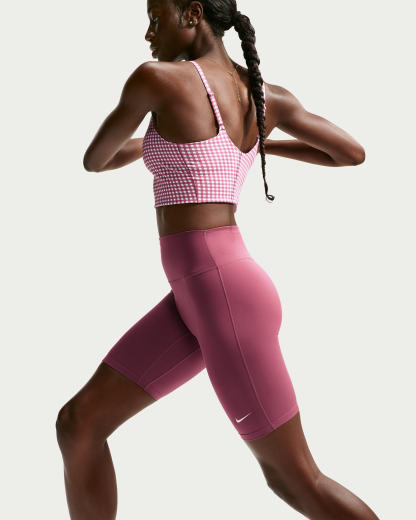 Nike One Women's High-Waisted 20.5cm (approx.) Biker Shorts - Pink Smoke/White - View 2