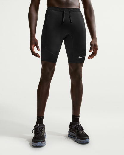 Nike Stride Men's Dri-FIT 1/2-Length Running Tights - Black - View 2