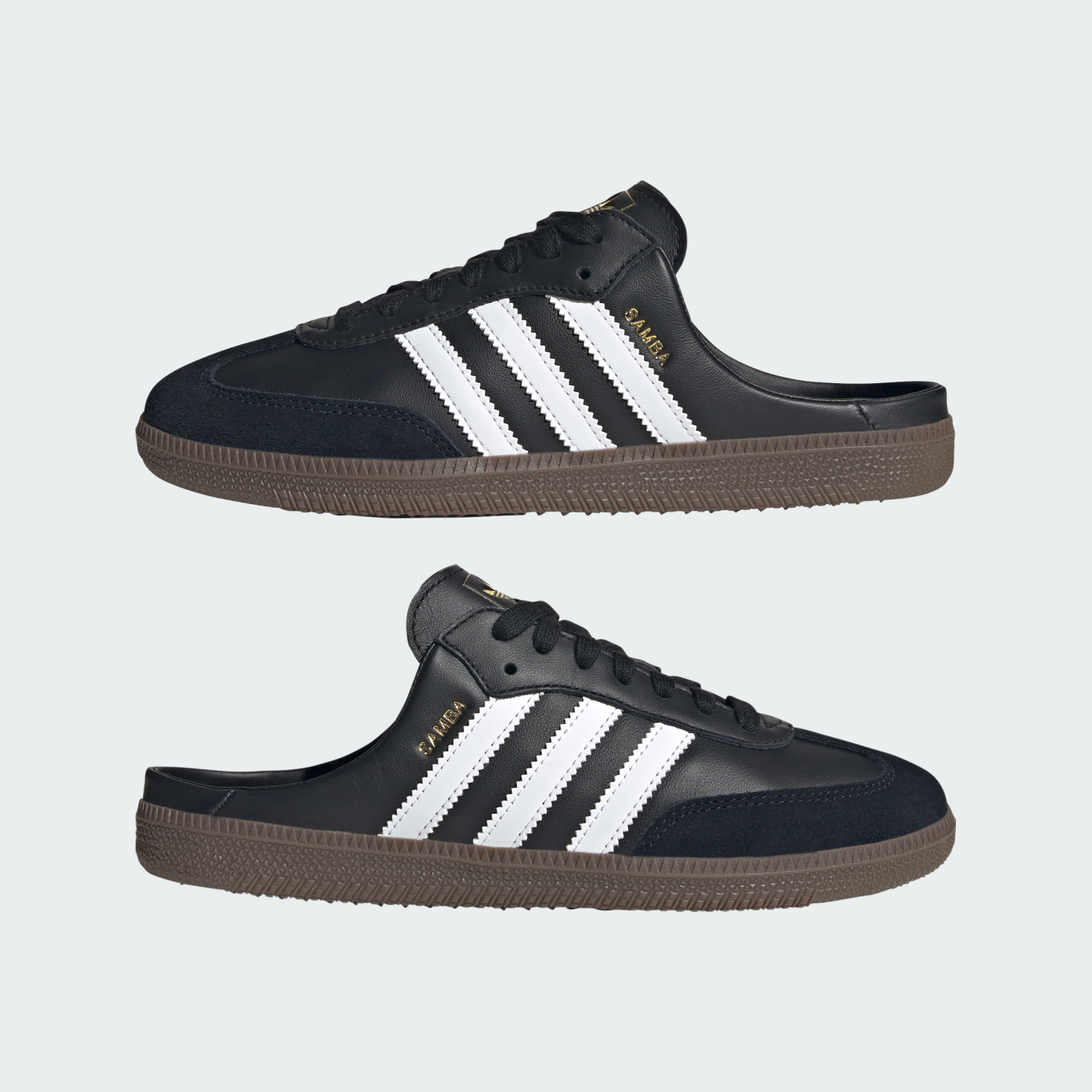 adidas SAMBA OG MULE Shoes - Core Black / Cloud White / Gum - View 8