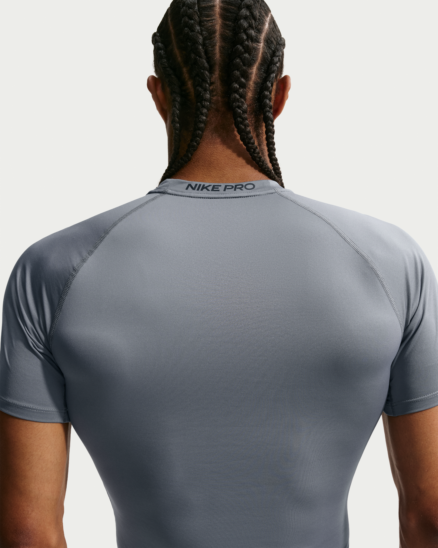 Nike Pro Men's Dri-FIT Tight Short-Sleeve Fitness Top - Smoke Grey/Black - View 2