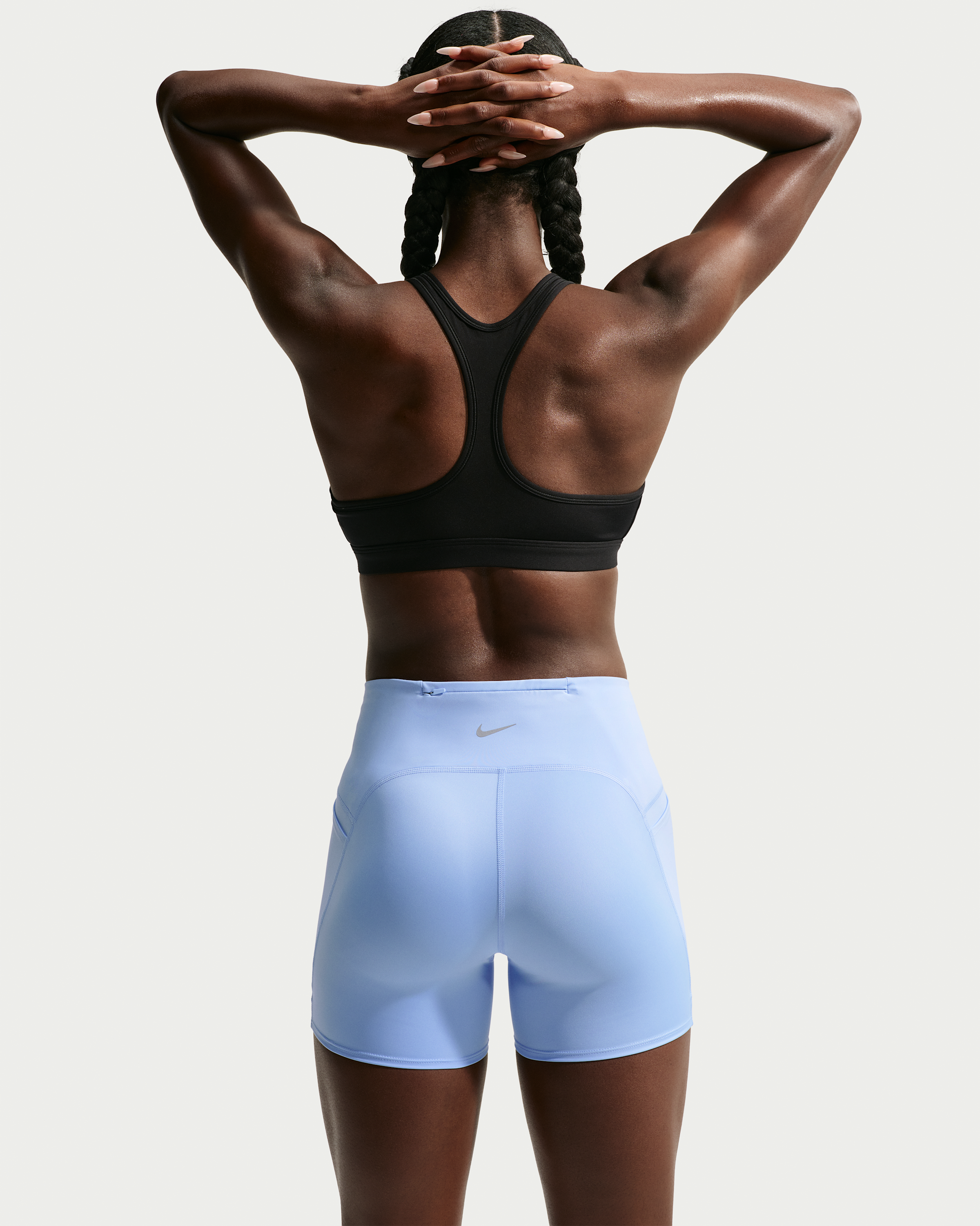 Nike Swift Women's High-Waisted 10cm (approx.) Tight Running Shorts with Pockets - Aluminium - View 3