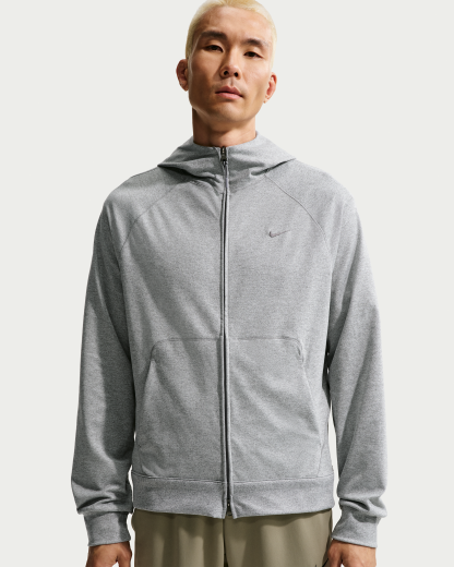 Nike Primary NanoKnit Men's Dri-FIT UV Protection Full-Zip Performance Hoodie - Smoke Grey/Heather/Smoke Grey - View 1