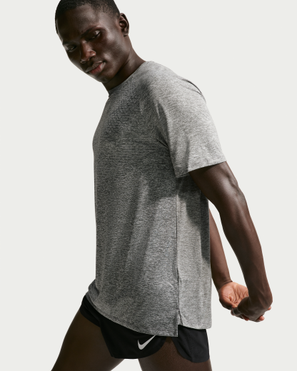 Nike Stride Men's Dri-FIT ADV Short-Sleeve Running Top - Smoke Grey/Heather - View 3