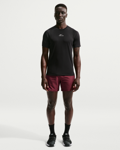 Nike Pro Training Men's Dri-FIT Short-Sleeve Top - Black/White - View 4