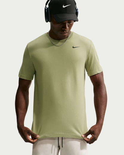 Nike Dri-FIT Men's Fitness T-Shirt - Dusty Olive/Black - View 1