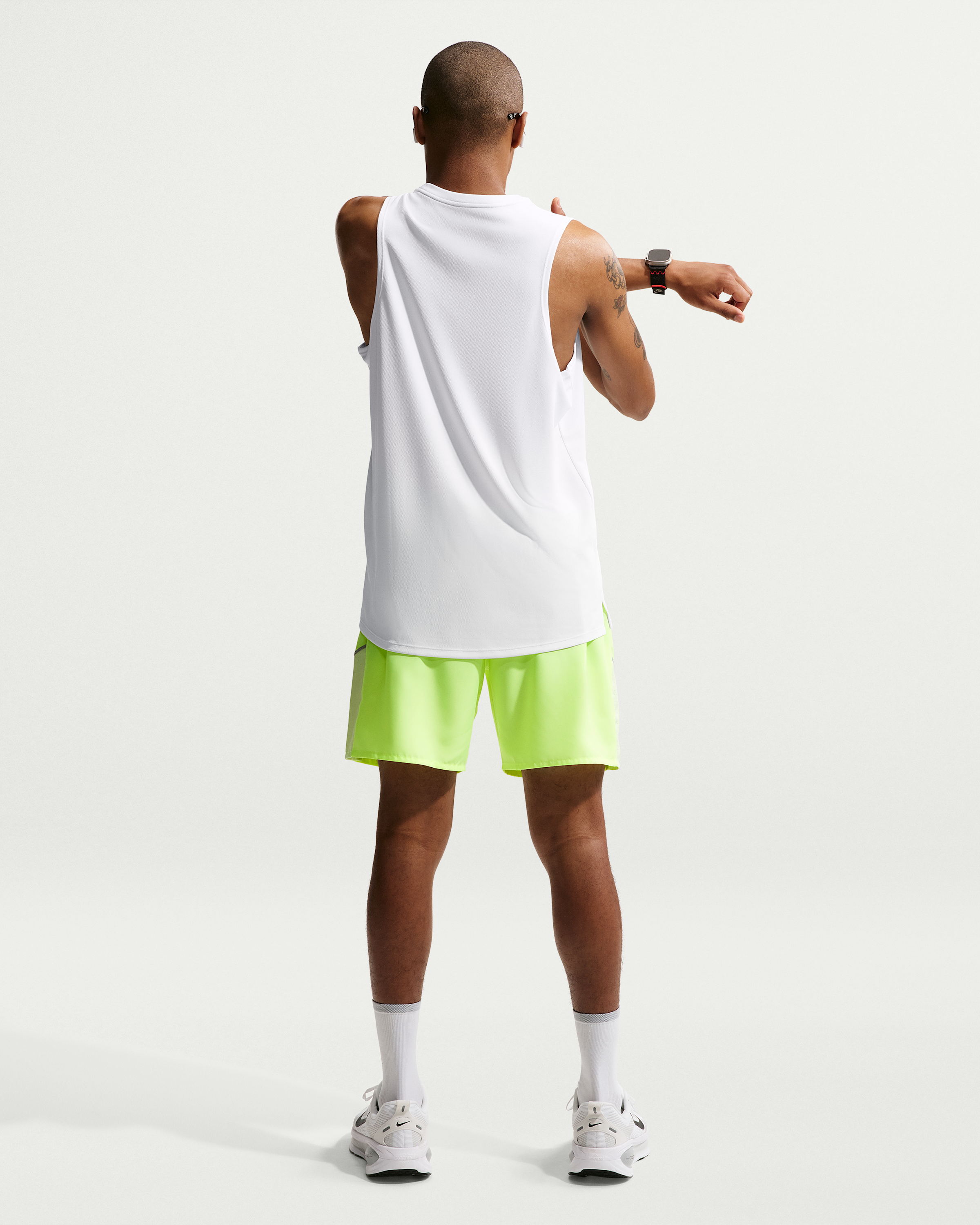 Nike Miler Men's Dri-FIT Running Tank Top - White - View 5