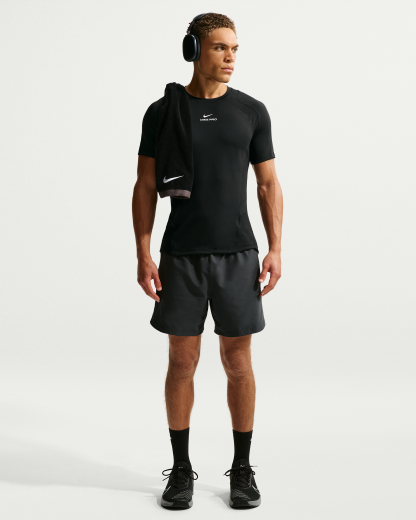 Nike Pro Training Men's Dri-FIT ADV Short-Sleeve Top - Black/Black/White - View 4