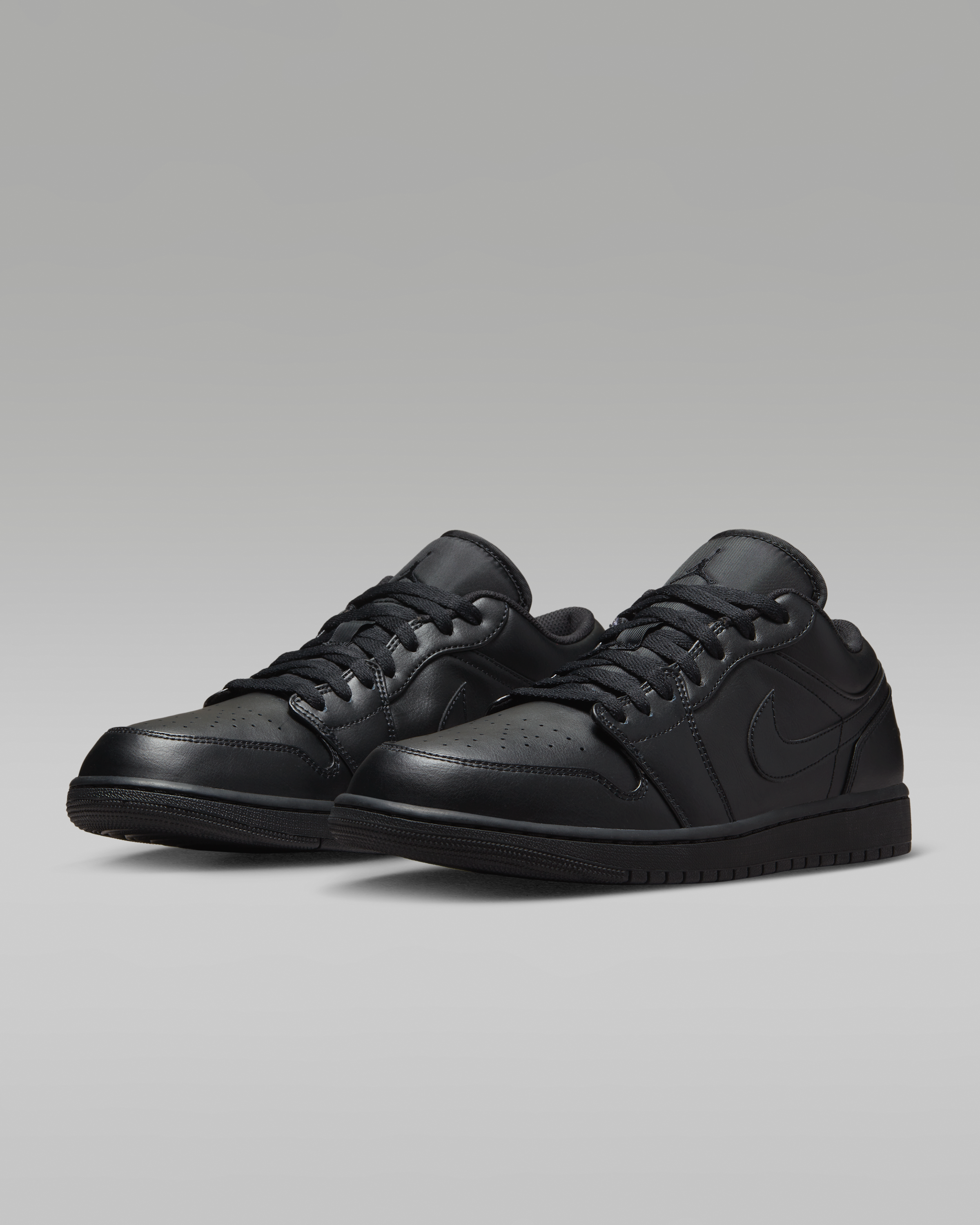 Air Jordan 1 Low Men's Shoes - Black/Black/Black - View 5