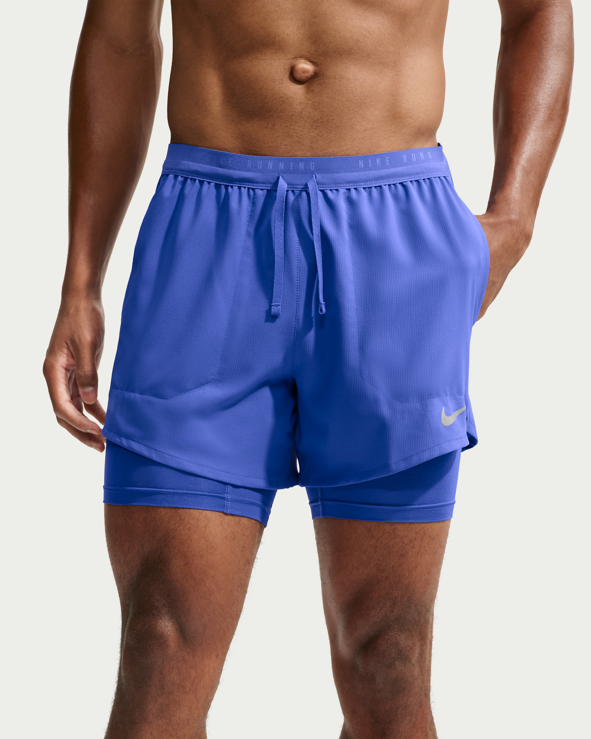 Nike Stride Men's Dri-FIT 13cm (approx.) Hybrid Running Shorts - Lapis - View 2