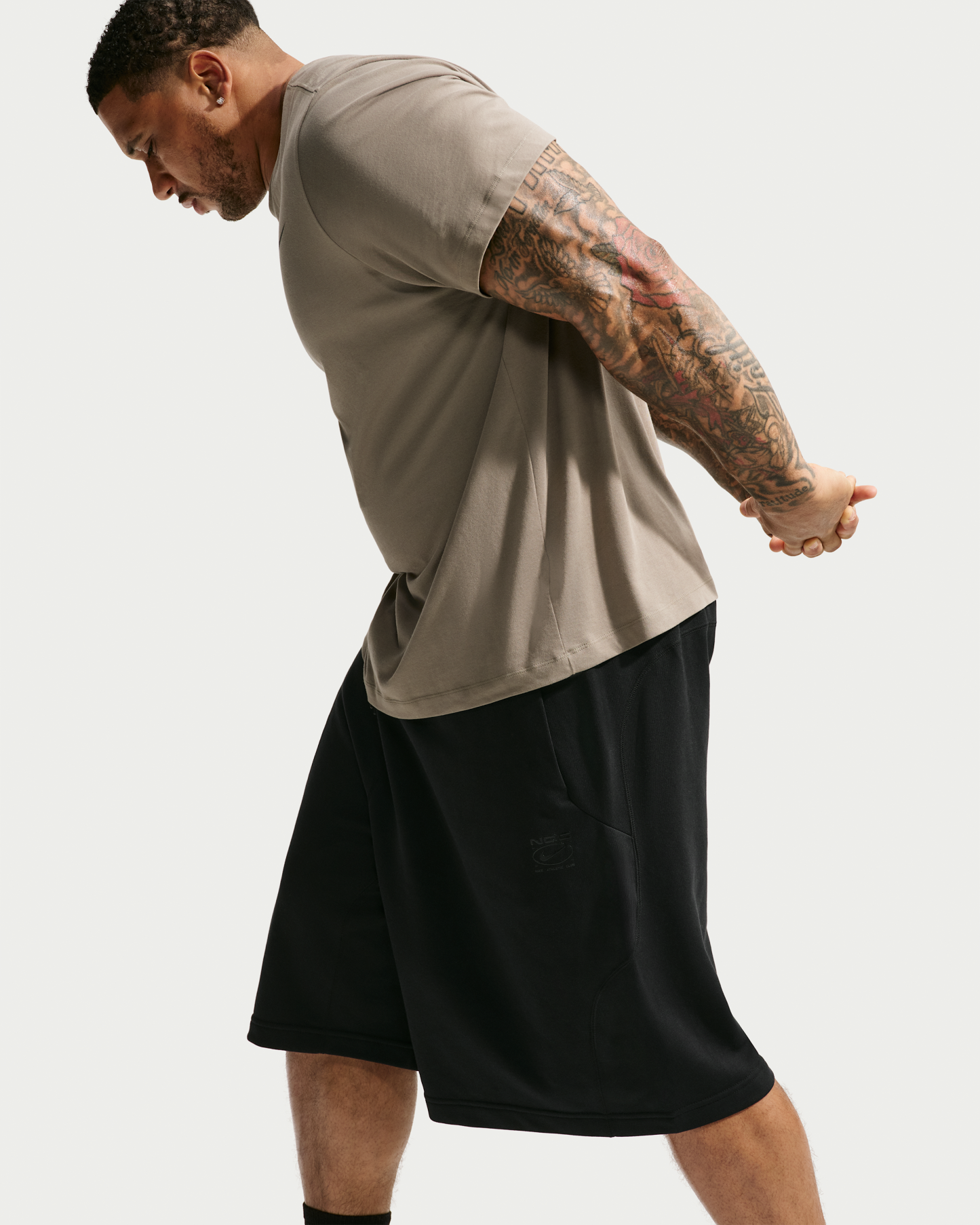 Nike N.A.C. Men's Dri-FIT Fleece Training Shorts - Black/Black - View 10