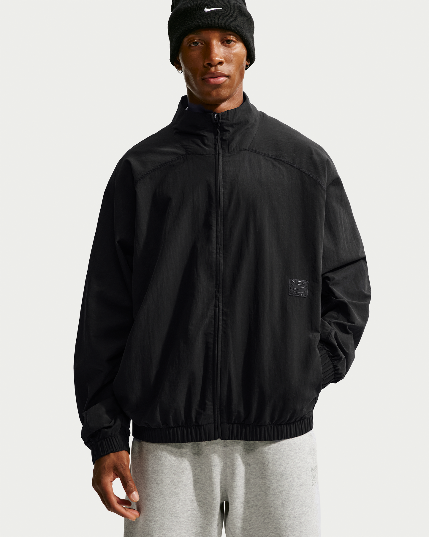 Nike Men's N.A.C. Dri-FIT Oversized Full-Zip Woven Jacket - Black/Black - View 1