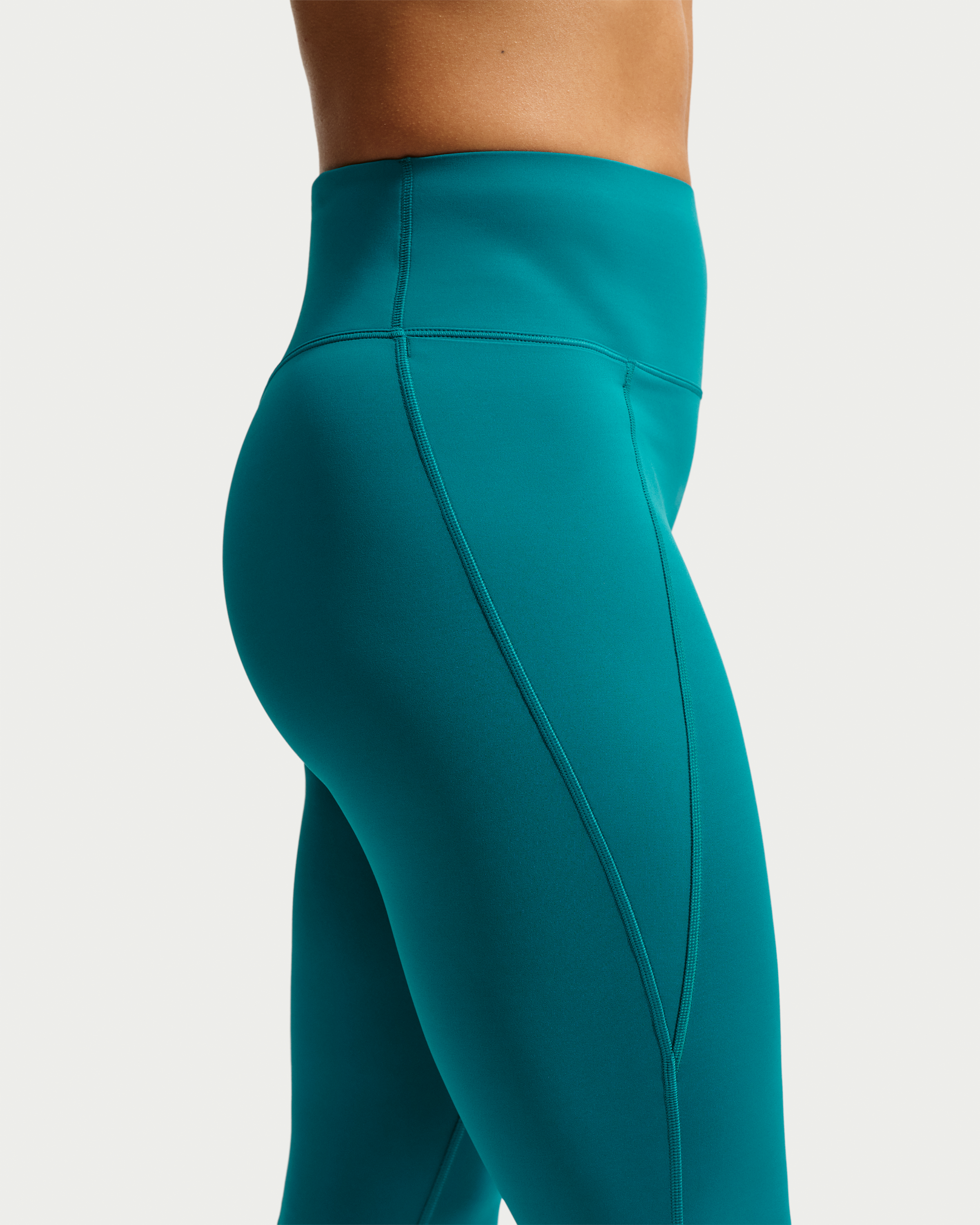 Nike Universa Women's High-Waisted Full-Length Leggings with No Front Seam - Bright Spruce/Bright Spruce/Midnight Turquoise - View 7
