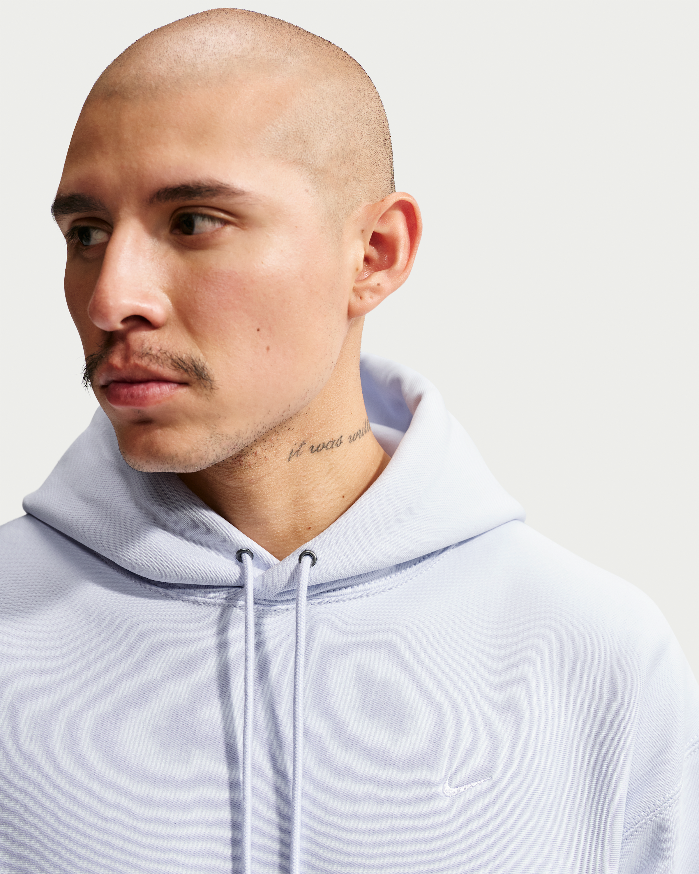 Nike Solo Swoosh Men's Pullover Hoodie - Football Grey/White - View 3