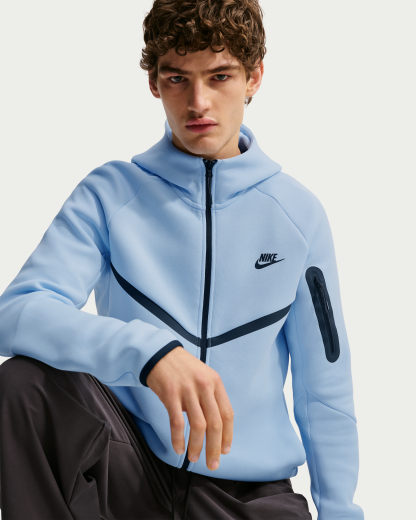 Nike Tech Men's Fleece Windrunner Full-Zip Jacket - Ice Blue/Black - View 1