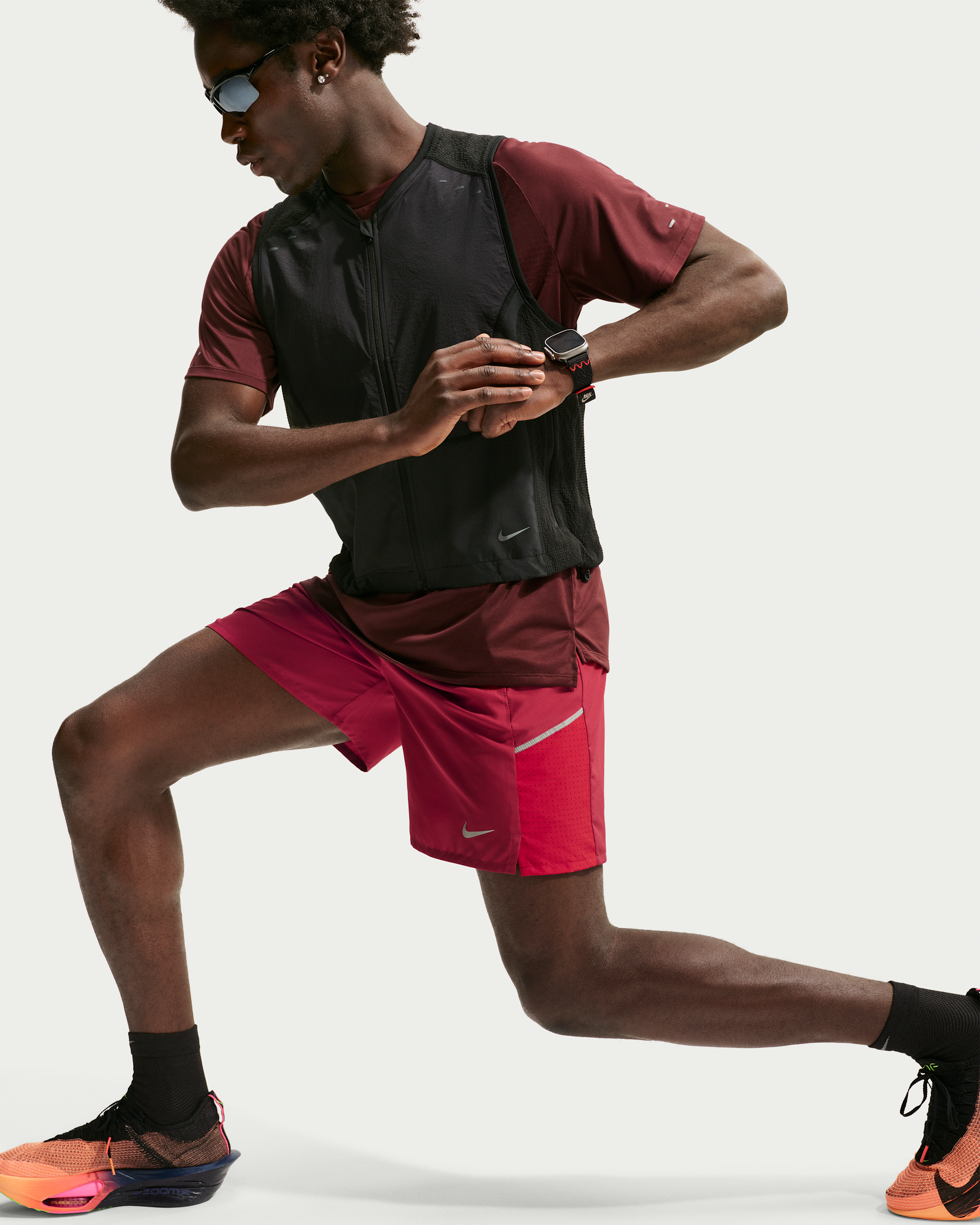 Nike Miler Men's Dri-FIT 18cm (approx.) Brief-Lined Running Shorts - Tough Red/Sport Red - View 4