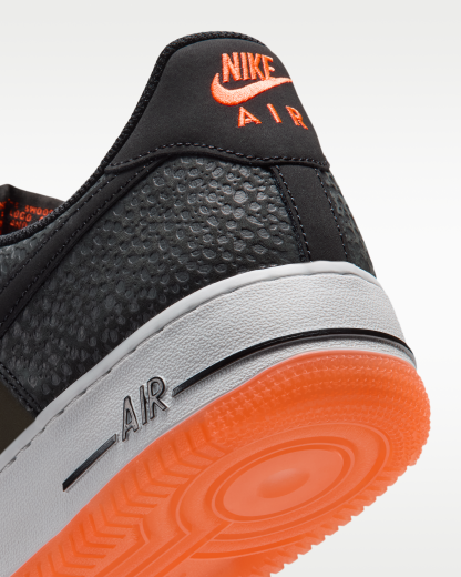 Nike Air Force 1 '07 Men's Shoes - Black/Anthracite/Total Orange/Black - View 8