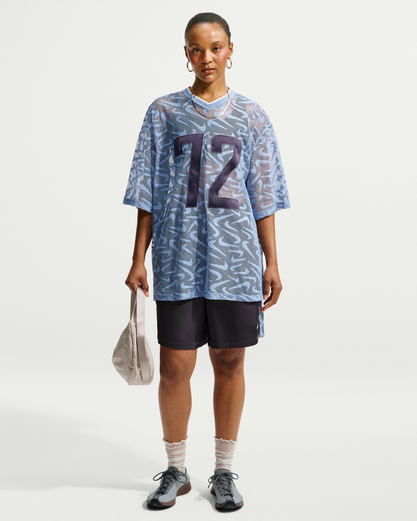 Nike Sportswear Chill Lace Women's Oversized Jersey - Work Blue/Gridiron/White - View 4