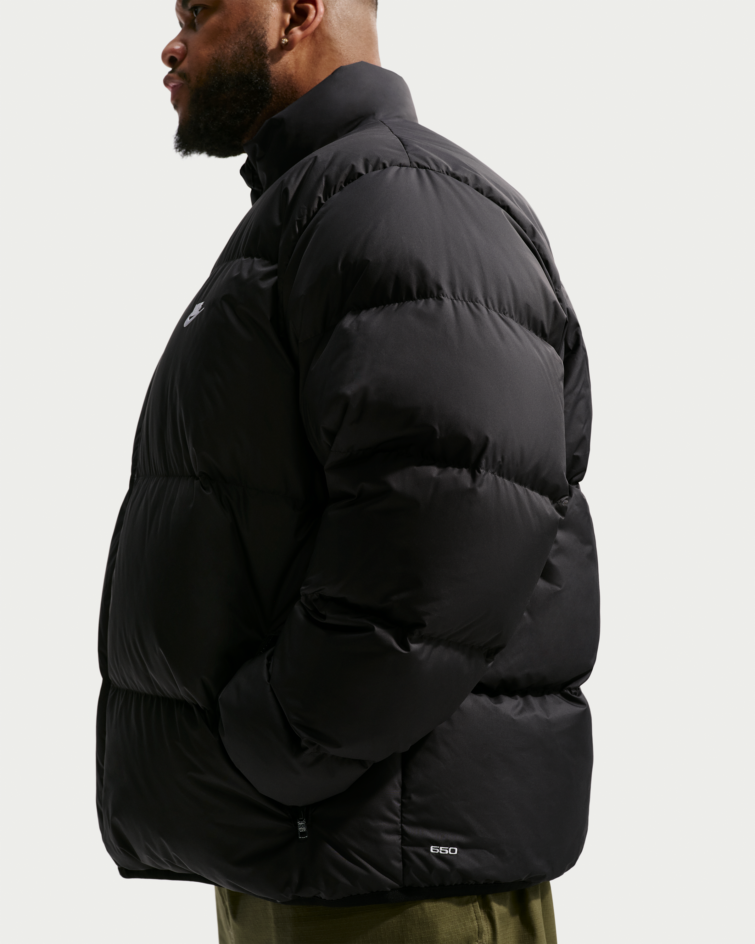 Nike Sportswear Club Men's Therma-FIT Down Puffer Jacket - Black/White - View 8