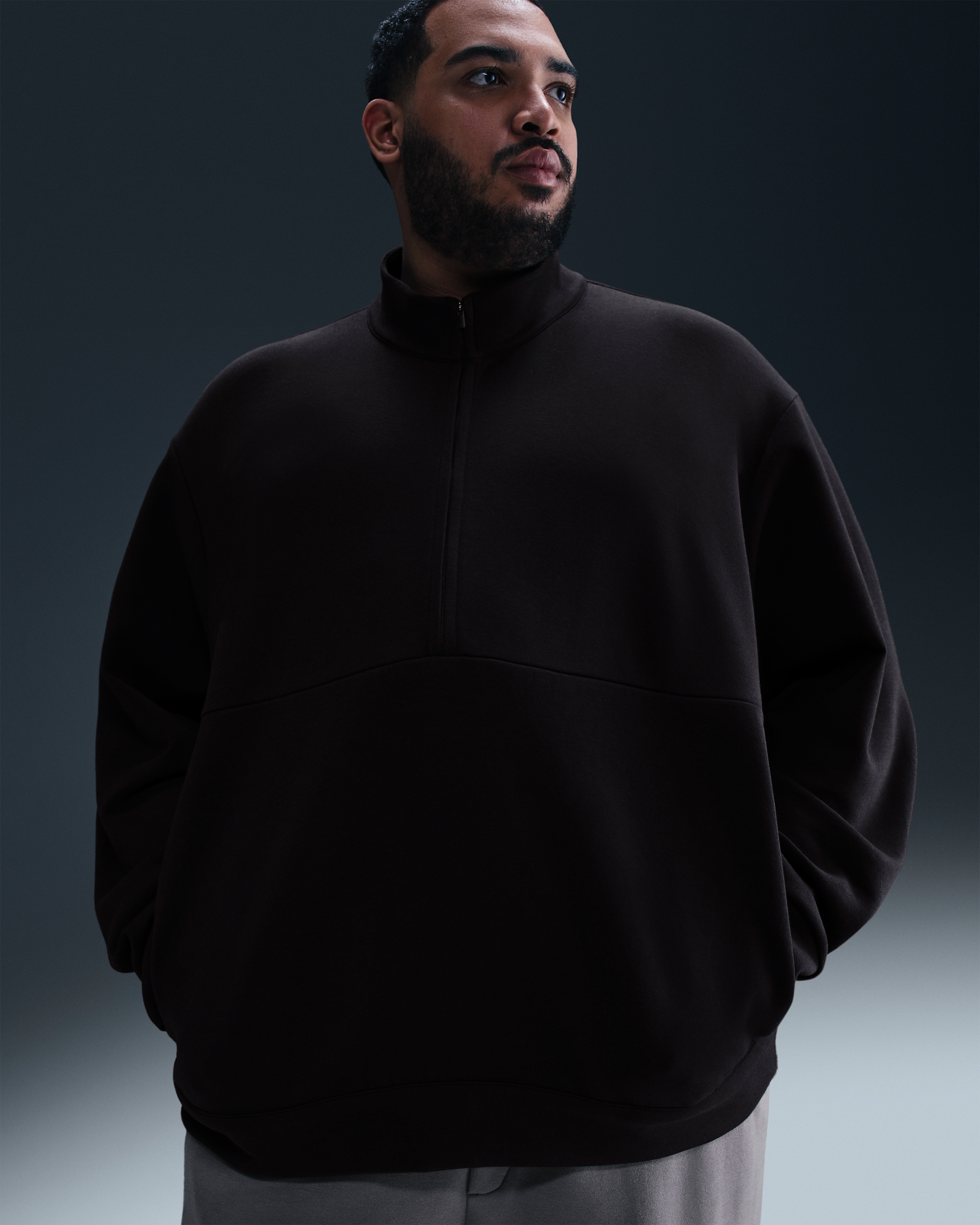 Nike 24.7 ImpossiblySoft Men's Dri-FIT 1/2-Zip Top - Black/Dark Smoke Grey - View 7