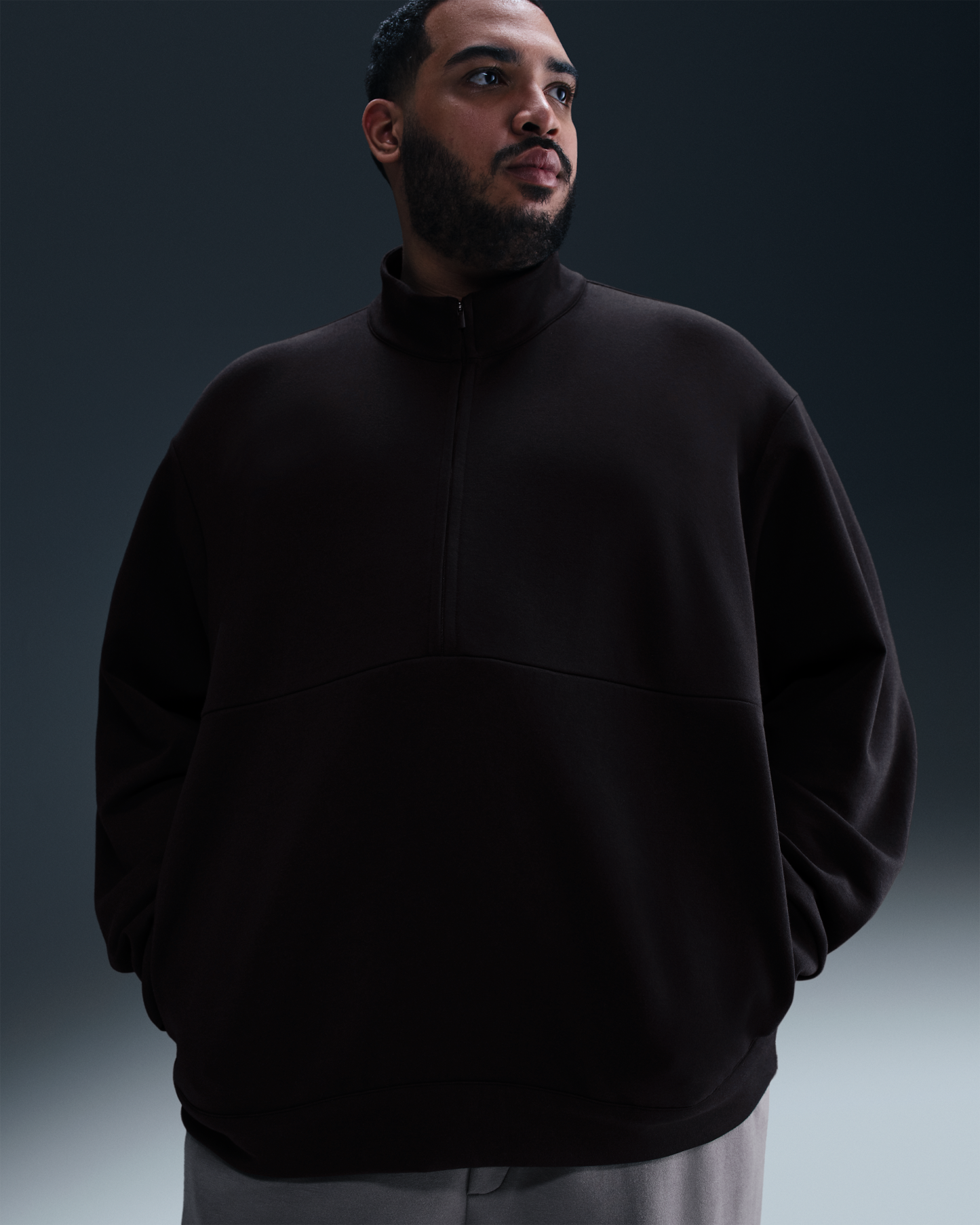 Nike 24.7 ImpossiblySoft Men's Dri-FIT 1/2-Zip Top - Black/Dark Smoke Grey - View 7