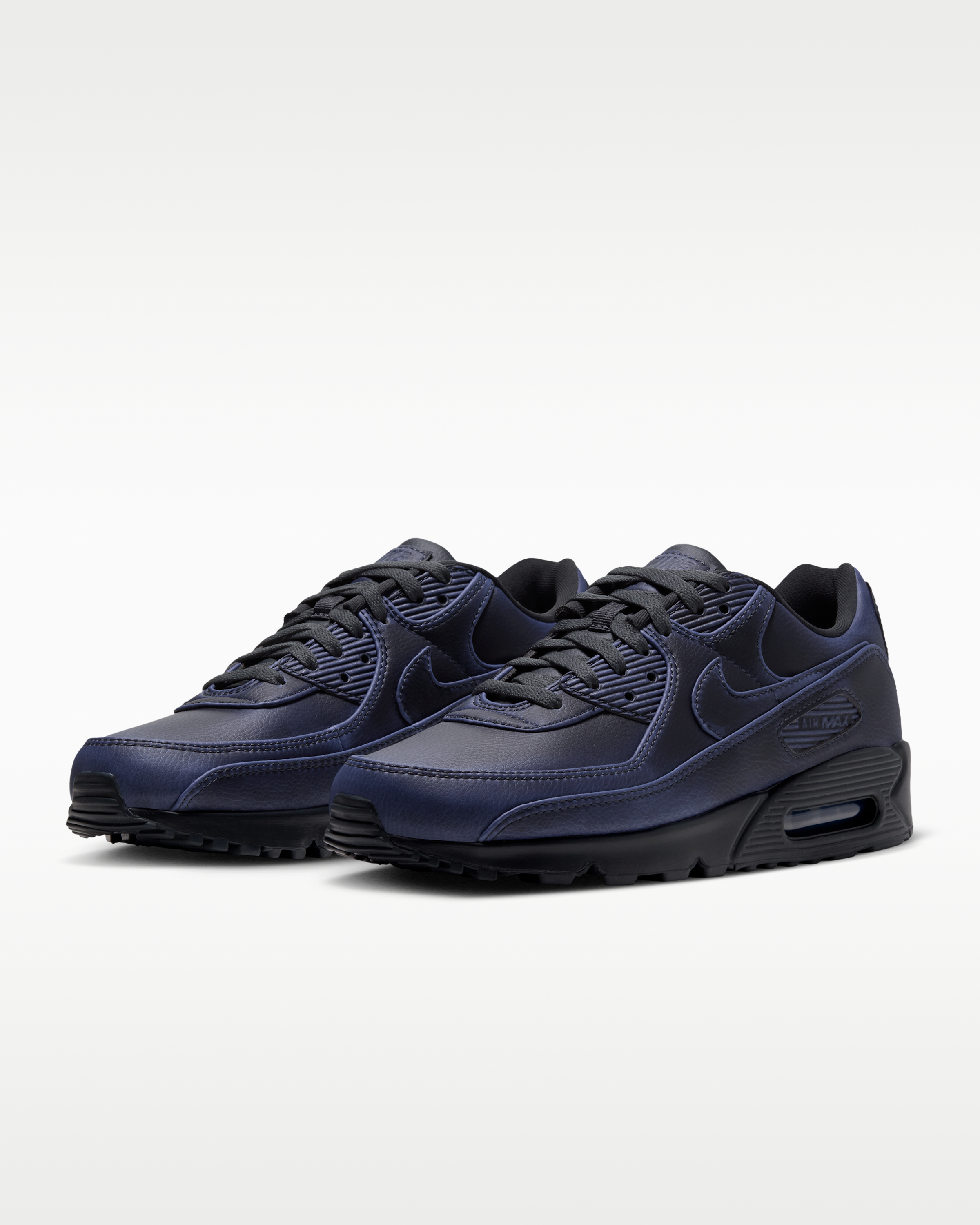 Nike Air Max 90 Premium Men's Shoes - Dark Smoke Grey/University Blue/Dark Smoke Grey - View 5