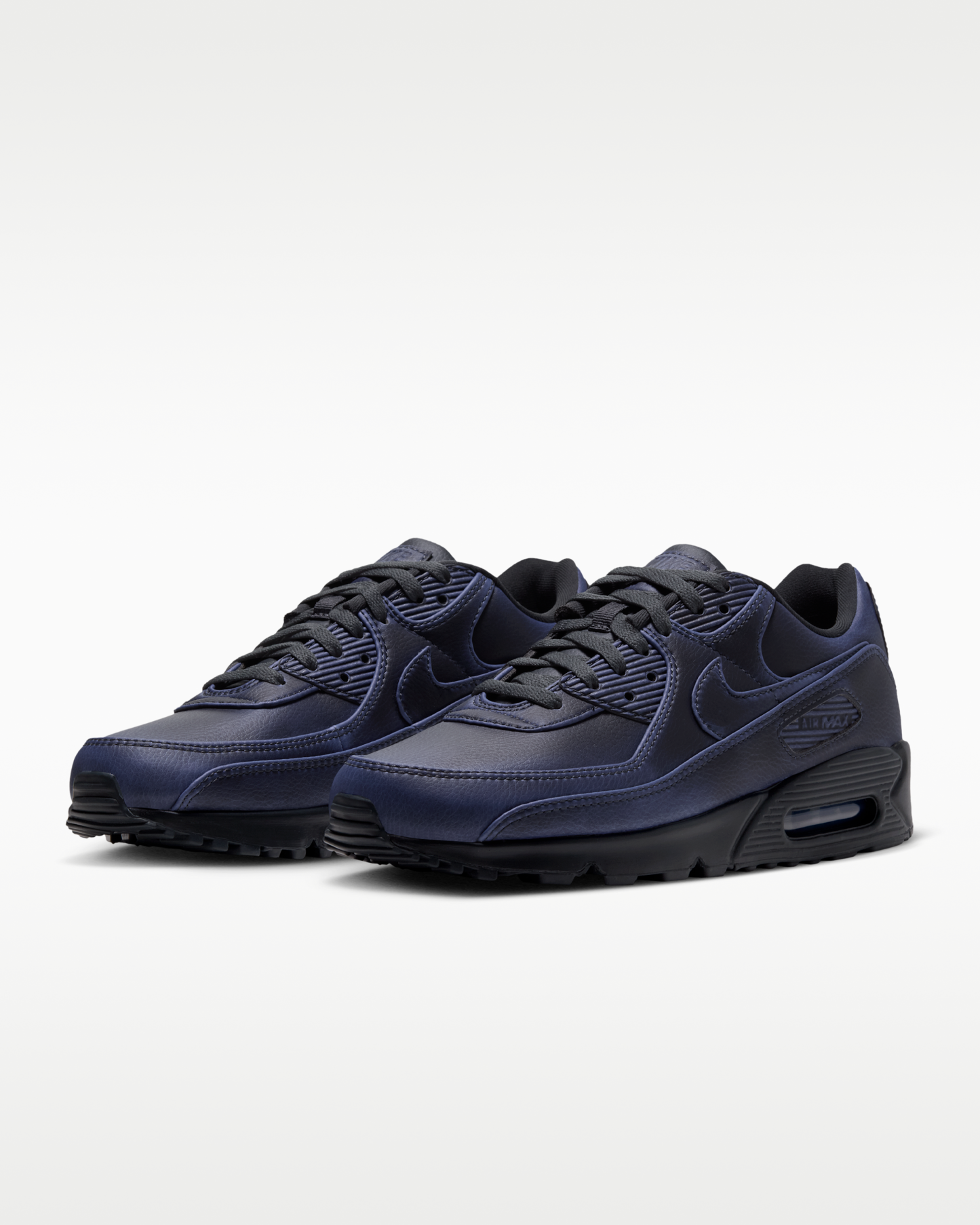 Nike Air Max 90 Premium Men's Shoes - Dark Smoke Grey/University Blue/Dark Smoke Grey - View 5