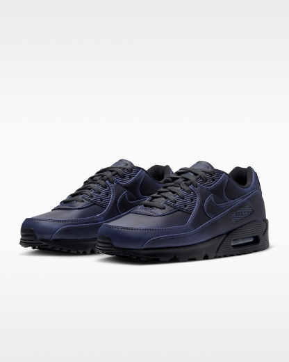 Nike Air Max 90 Premium Men's Shoes - Dark Smoke Grey/University Blue/Dark Smoke Grey - View 5