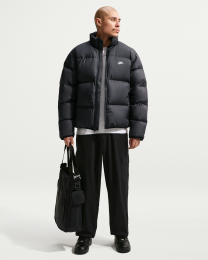 Nike Sportswear Club Men's Therma-FIT Down Puffer Jacket - Black/White - View 4